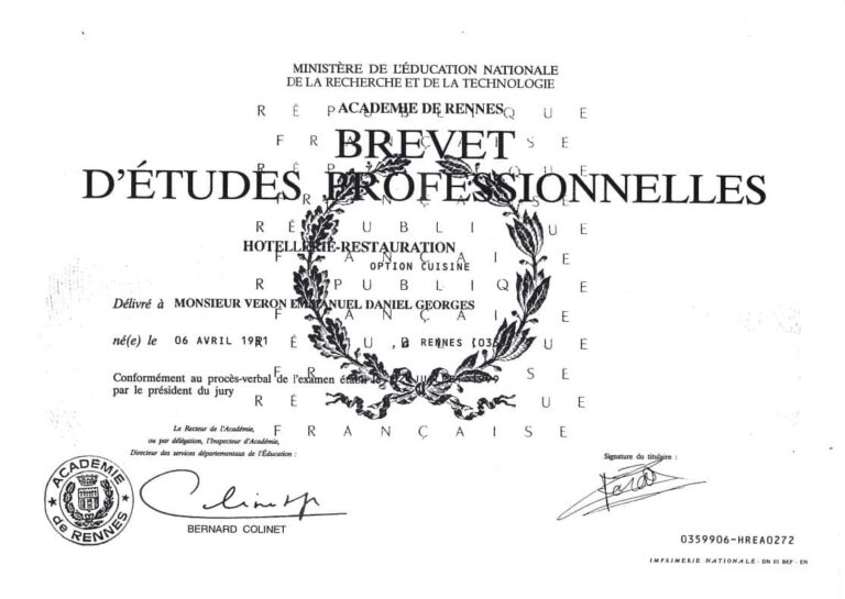 brevet etudes professionnelles