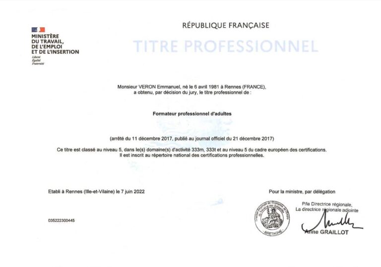 formateur professionel pour adulte